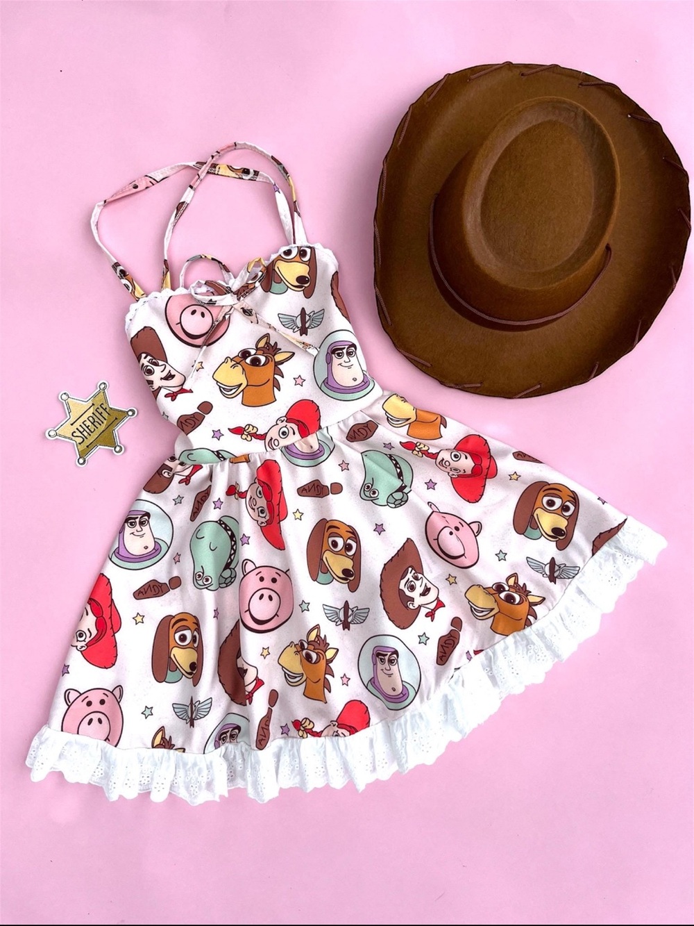 SOLD OUT Etsy Toy Story Print Dress with Colorful Character Faces